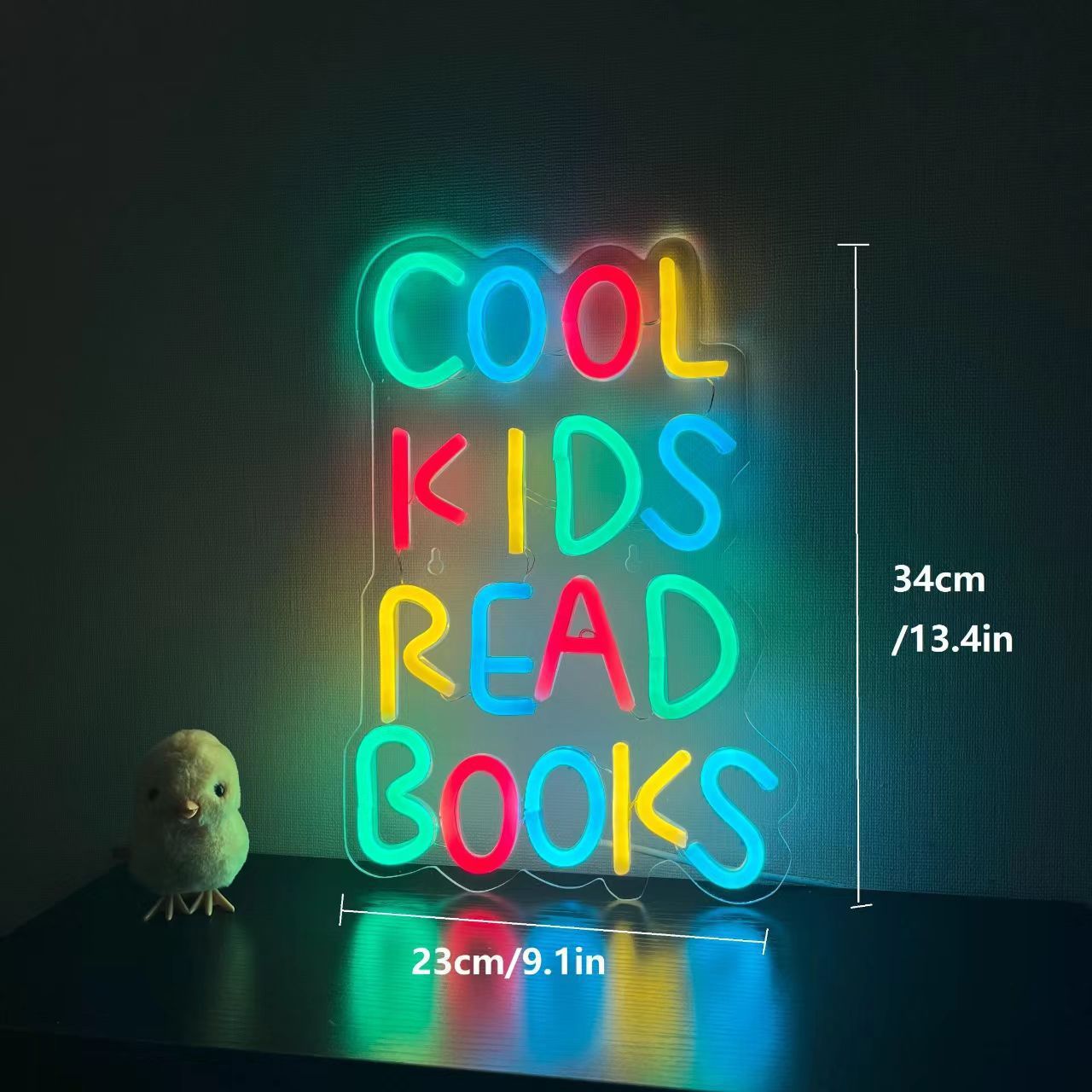 Reading Books Neon Sign