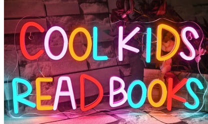 Reading Books Neon Sign
