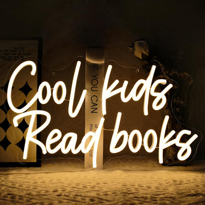 Reading Books Neon Sign