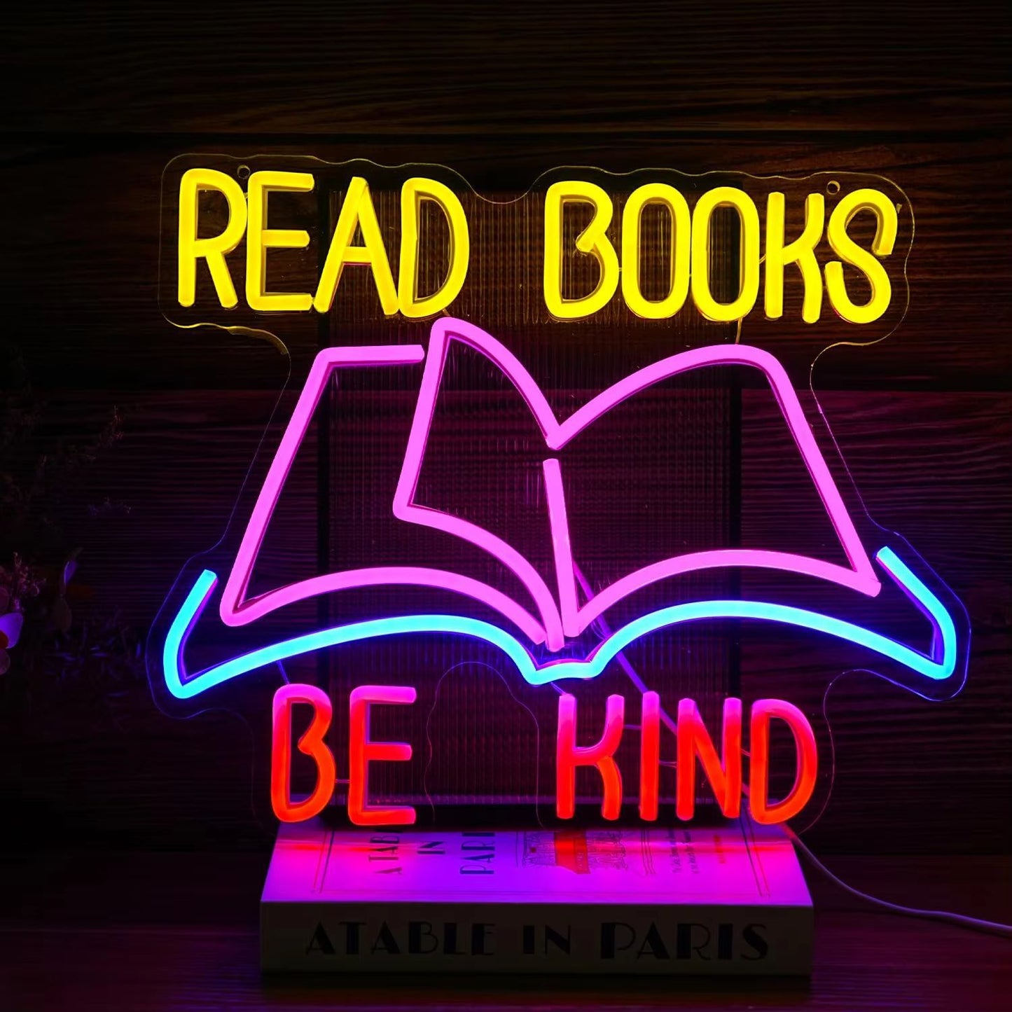 Reading Books Neon Sign