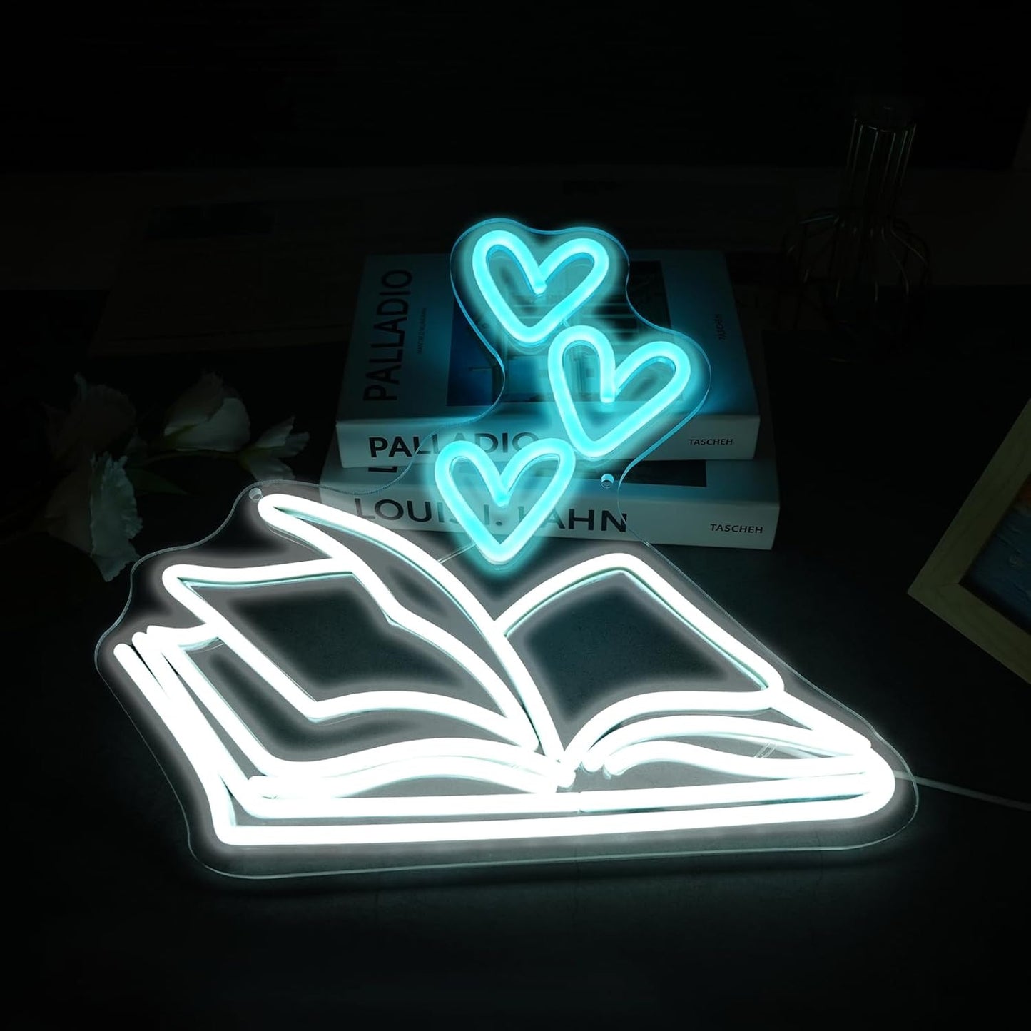 Reading Books Neon Sign