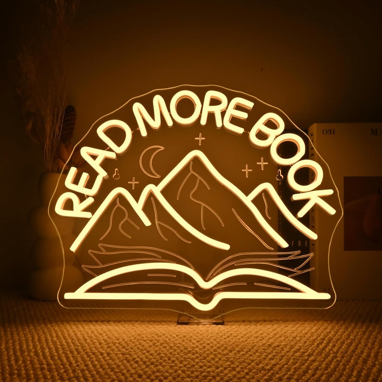 Reading Books Neon Sign