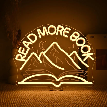 Reading Books Neon Sign