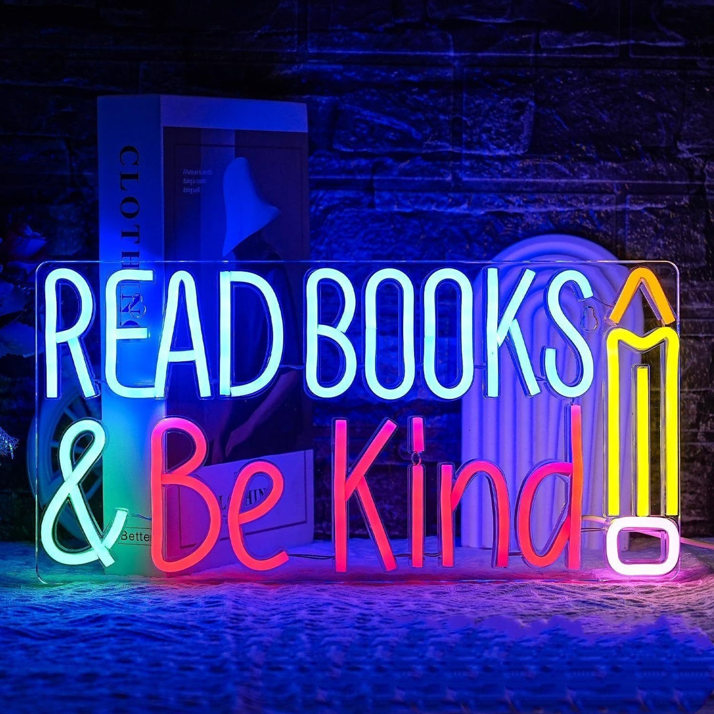 Reading Books Neon Sign