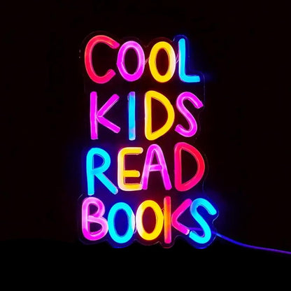 Reading Books Neon Sign