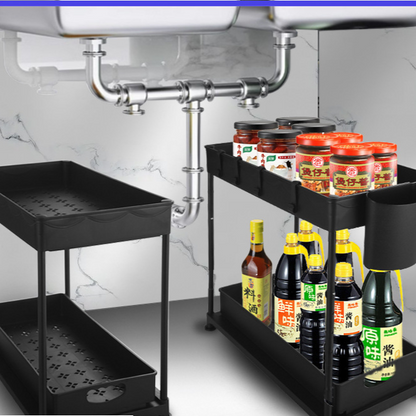 Ready-Made Pull-Out Drawer Basket Kitchen Cabinet Storage Rack under the Sink Storage Rack Organizing Rack Removable