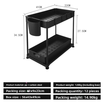 Ready-Made Pull-Out Drawer Basket Kitchen Cabinet Storage Rack under the Sink Storage Rack Organizing Rack Removable