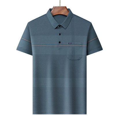 Real Flap Pocket Pantss Thin Stripesd Polo Shirt