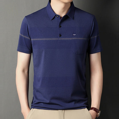 Real Flap Pocket Pantss Thin Stripesd Polo Shirt