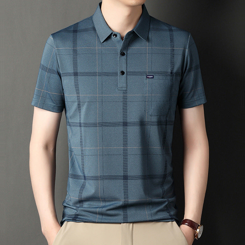 Real Flap Pocket Pantss Thin Stripesd Polo Shirt