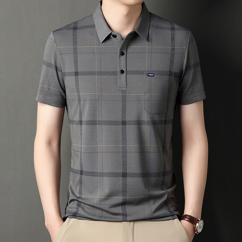 Real Flap Pocket Pantss Thin Stripesd Polo Shirt