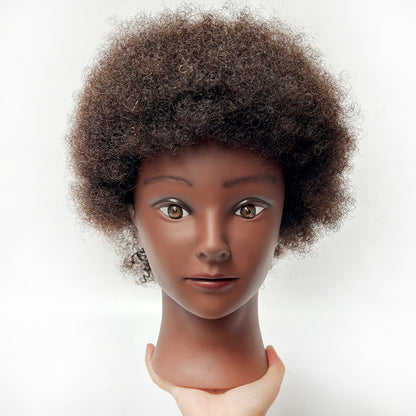 Real Human Hair Hairstyling Mannequin Head for Training