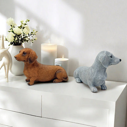 Realistic Dachshund Resin Decorative Ornament