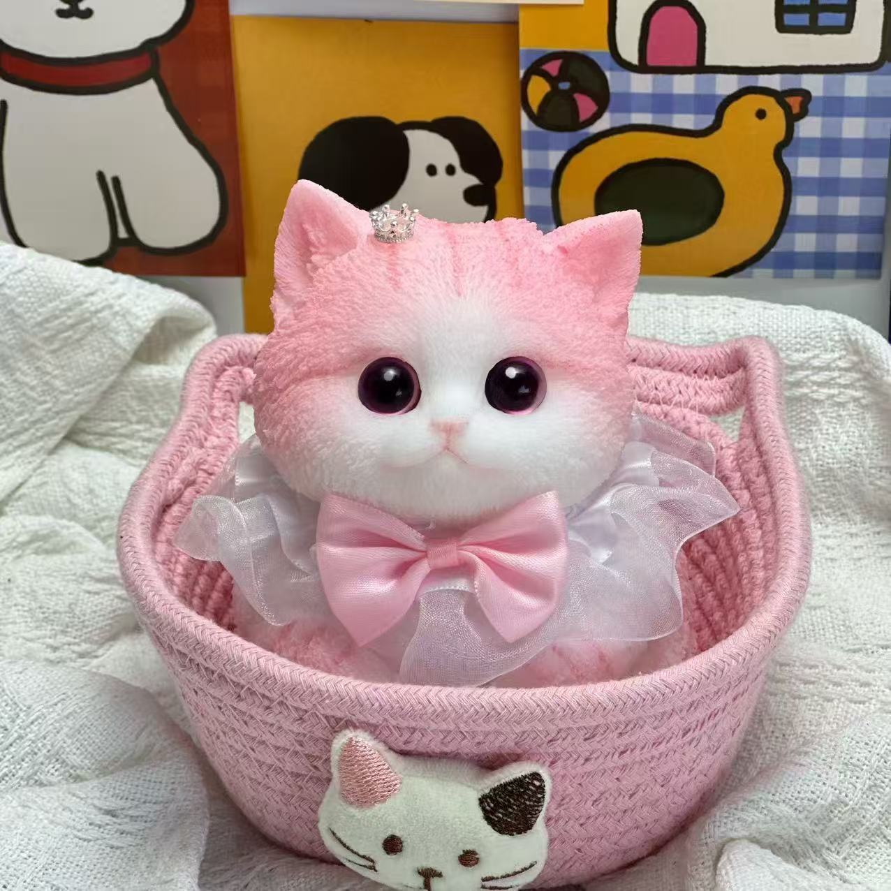 Realistic Fat Cat Squeezable Toy