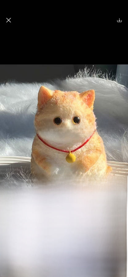 Realistic Fat Cat Squeezable Toy