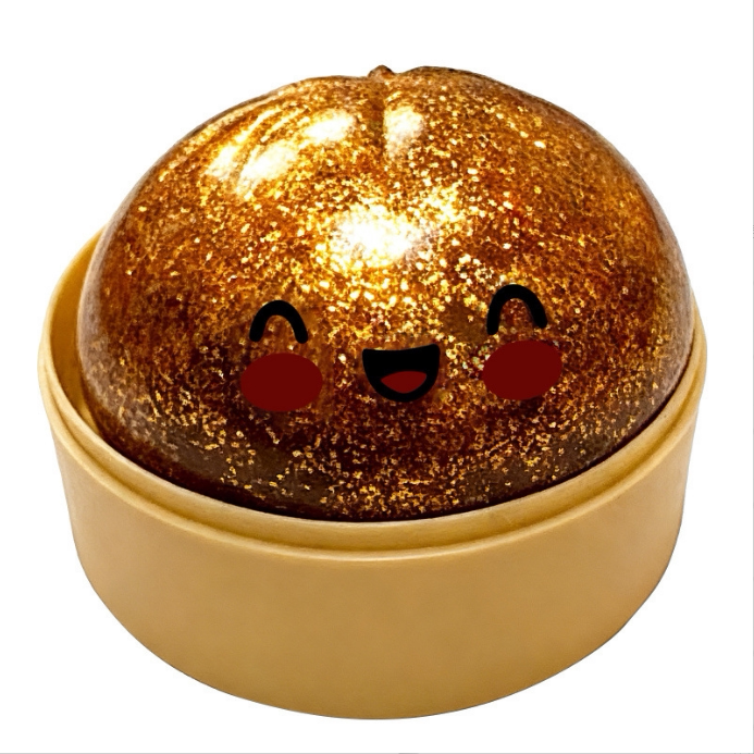 Realistic Glitter Bun Squishy Toy