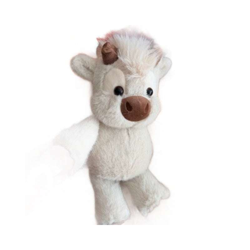 Realistic Long-Haired Bull Plush Doll