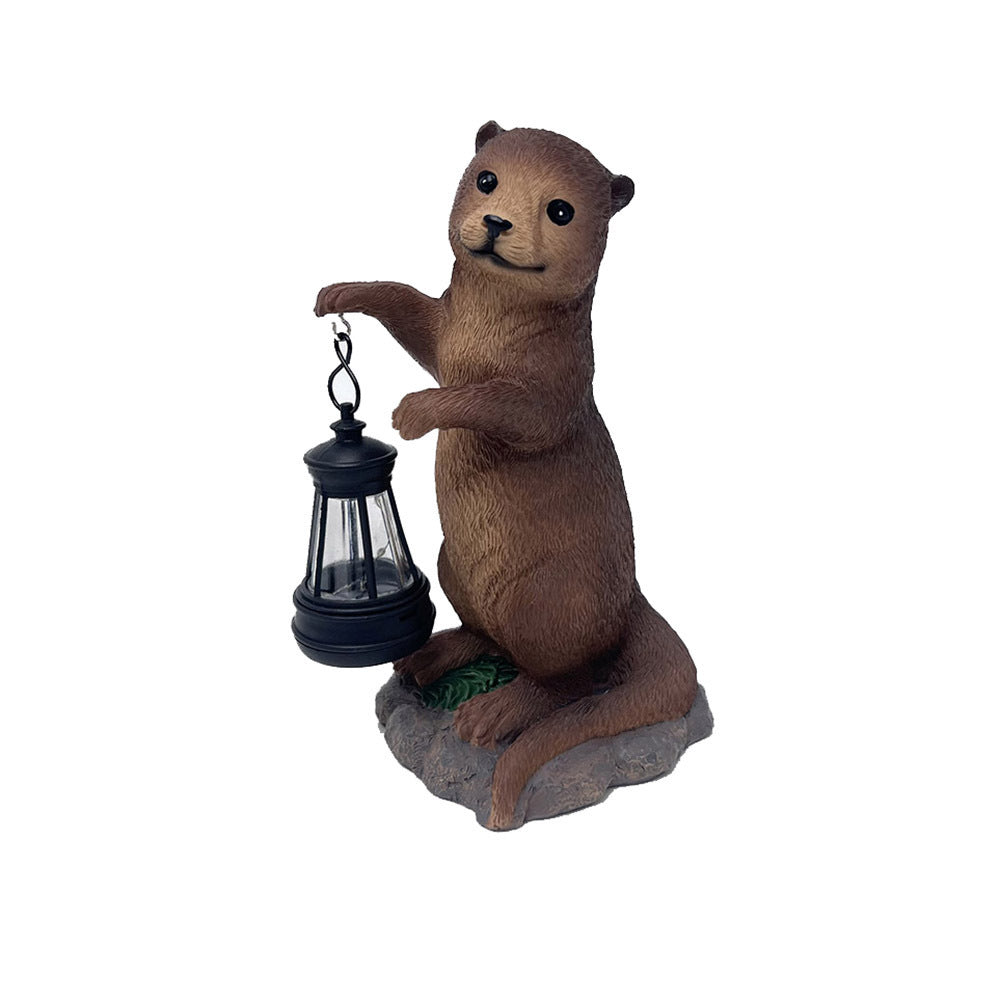 Realistic Otter Solar Light for Outdoor Garden Decoration