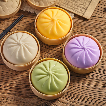 Realistic Steamer Bun Stress Relief Squeeze Toy