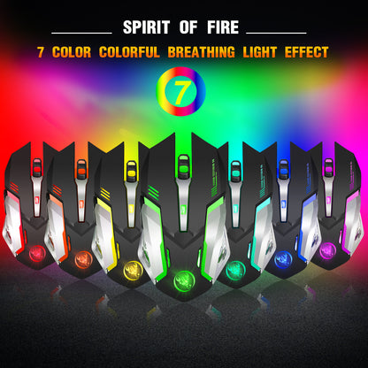 Rechargeable 2.4G Wireless Gaming Mouse with RGB Light