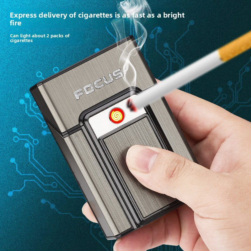 Rechargeable Aluminum Cigarette Case Lighter
