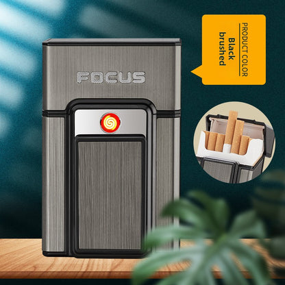 Rechargeable Aluminum Cigarette Case Lighter