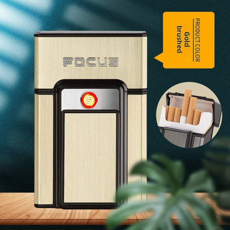 Rechargeable Aluminum Cigarette Case Lighter