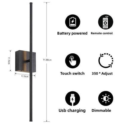 Rechargeable bedroom bedside wall lamp