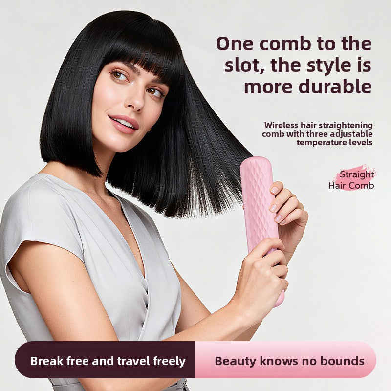 Rechargeable Ceramic Hair Straightener Comb
