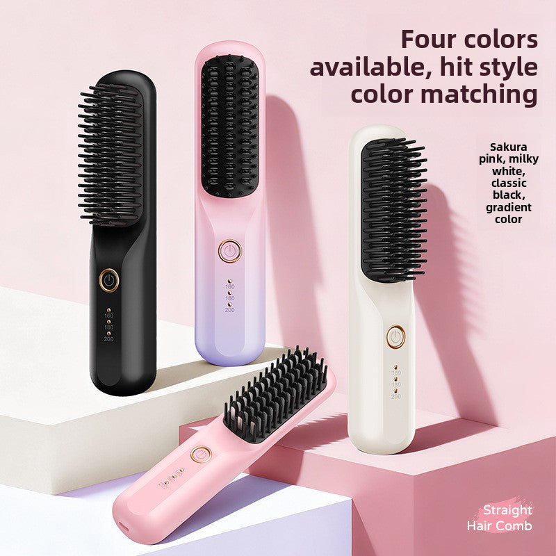 Rechargeable Ceramic Hair Straightener Comb