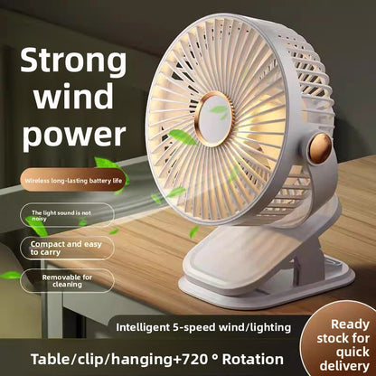 Rechargeable clip electric fan