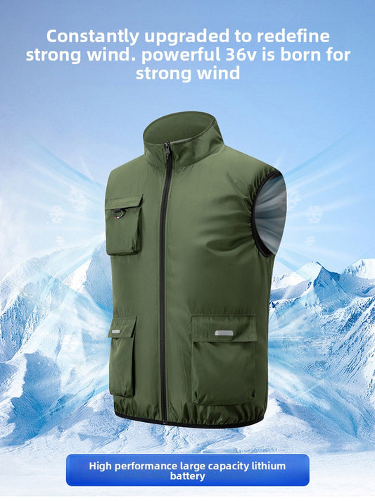 Rechargeable Cooling Vest with Reflective Safety Features