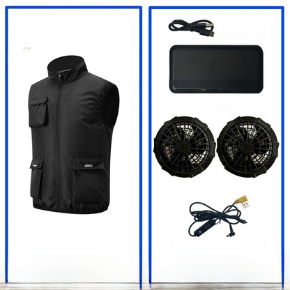 Rechargeable Cooling Vest with Reflective Safety Features