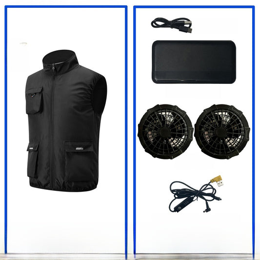 Rechargeable Cooling Vest with Reflective Safety Features