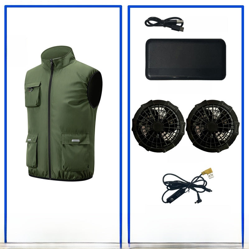 Rechargeable Cooling Vest with Reflective Safety Features