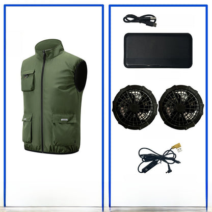 Rechargeable Cooling Vest with Reflective Safety Features