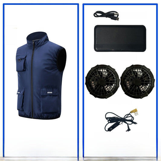 Rechargeable Cooling Vest with Reflective Safety Features