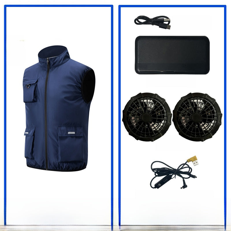Rechargeable Cooling Vest with Reflective Safety Features