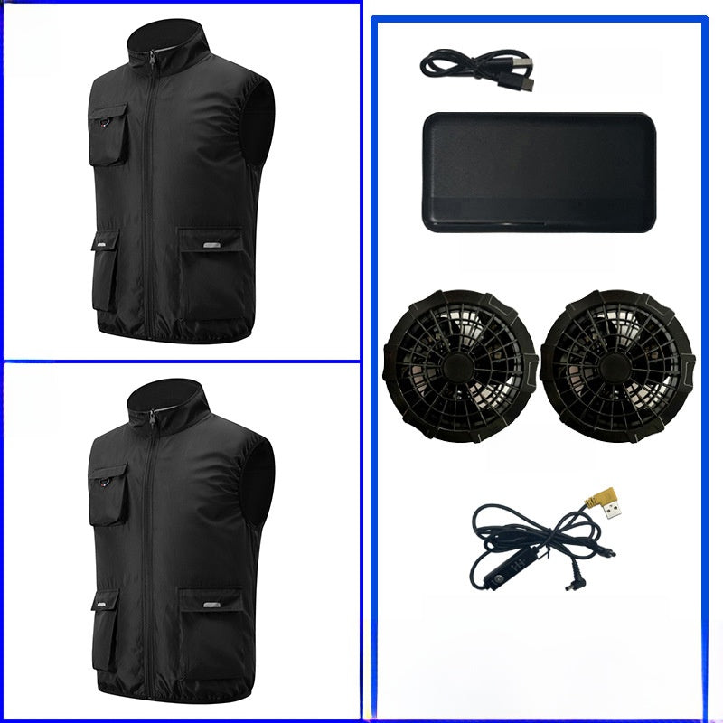 Rechargeable Cooling Vest with Reflective Safety Features