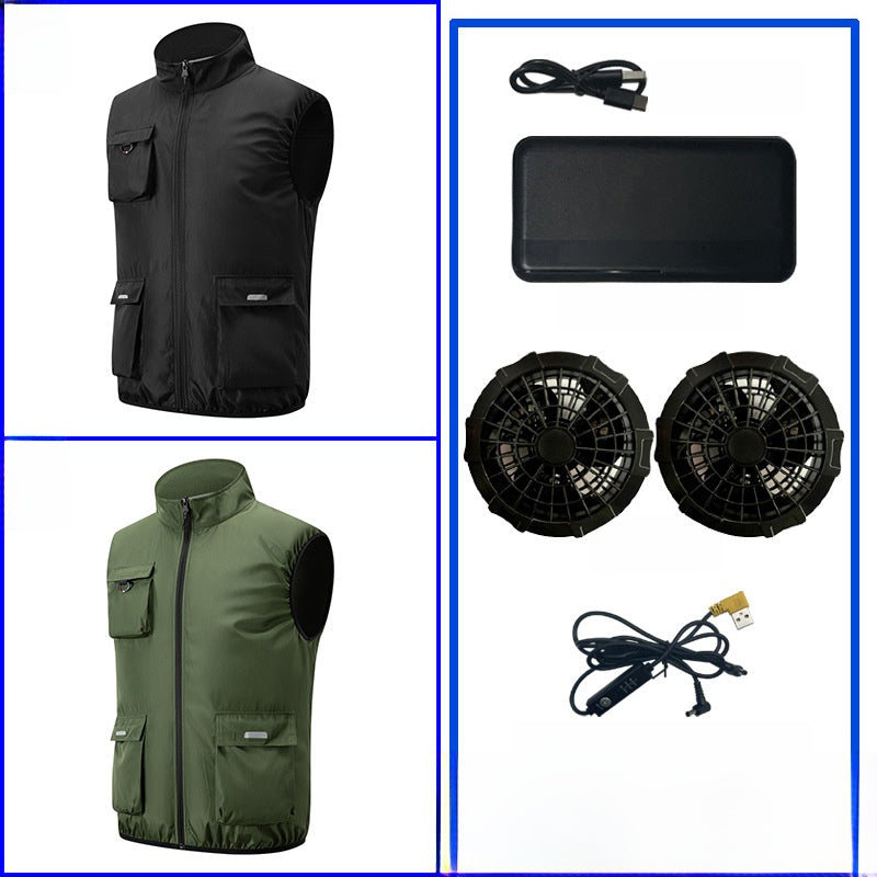 Rechargeable Cooling Vest with Reflective Safety Features