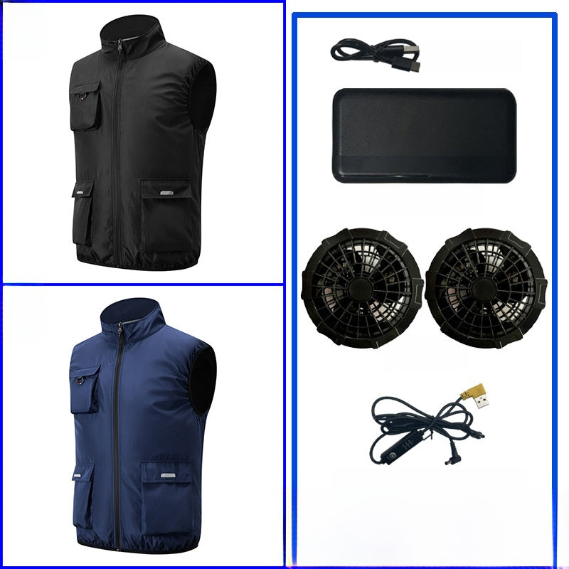 Rechargeable Cooling Vest with Reflective Safety Features