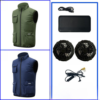 Rechargeable Cooling Vest with Reflective Safety Features