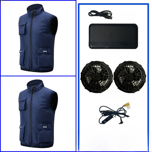 Rechargeable Cooling Vest with Reflective Safety Features