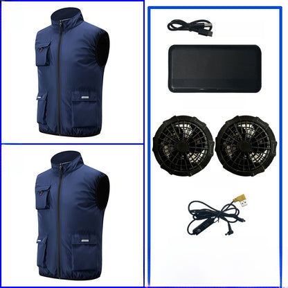 Rechargeable Cooling Vest with Reflective Safety Features