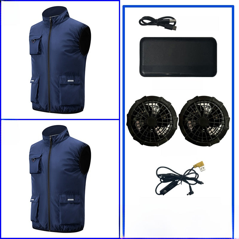 Rechargeable Cooling Vest with Reflective Safety Features