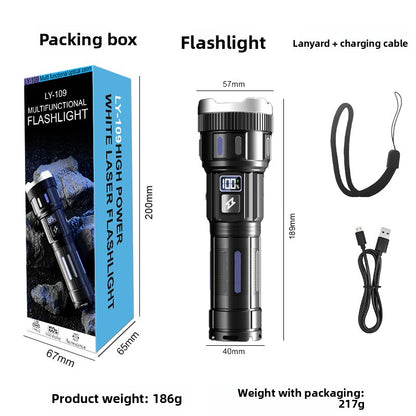 Rechargeable Digital Display Laser Flashlight with Zoom