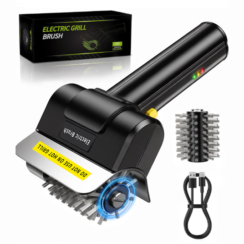 Rechargeable Electric Grill Cleaning Brush with Stainless Steel Heads