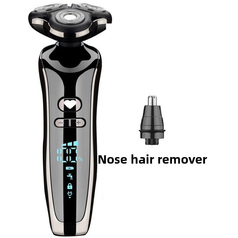 Rechargeable Electric Shaver with Nose Hair Trimmer and Hair Clipper