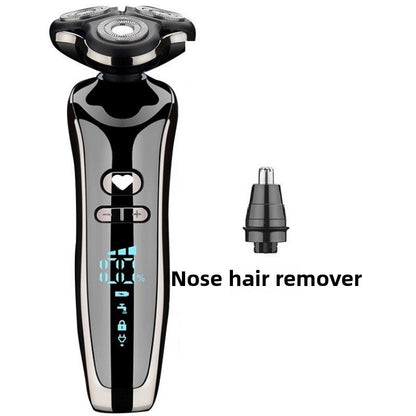 Rechargeable Electric Shaver with Nose Hair Trimmer and Hair Clipper