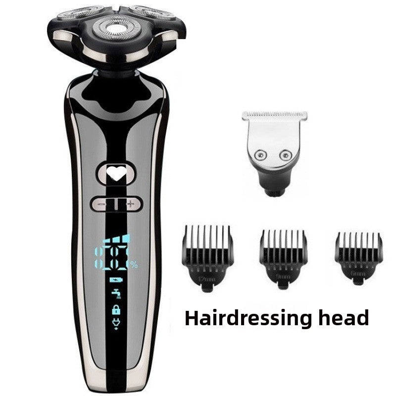 Rechargeable Electric Shaver with Nose Hair Trimmer and Hair Clipper